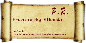 Pruzsinszky Rikarda névjegykártya
